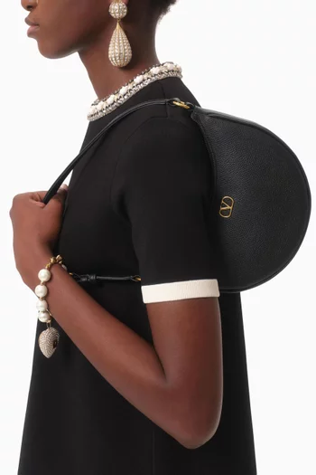 Mini VLogo Signature Hobo Bag in Grainy Calfskin