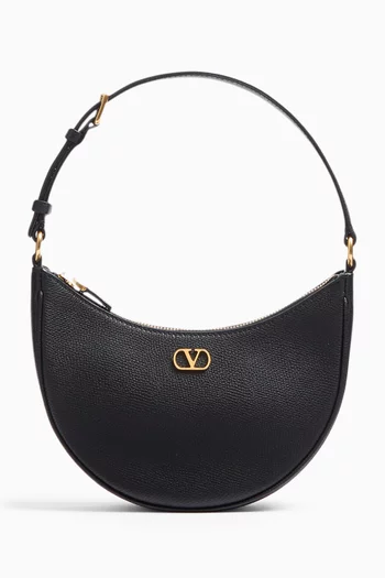 Mini VLogo Signature Hobo Bag in Grainy Calfskin
