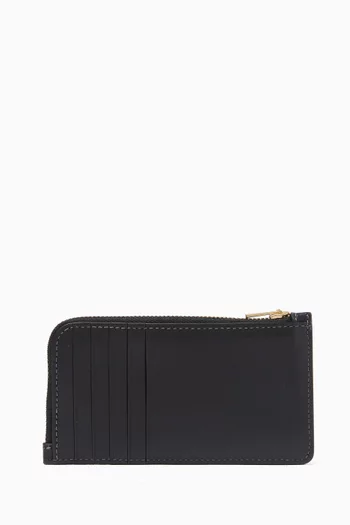 New York Zip Card Case in Leather
