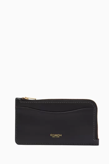 New York Zip Card Case in Leather