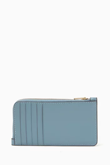 New York Zip Card Case in Leather