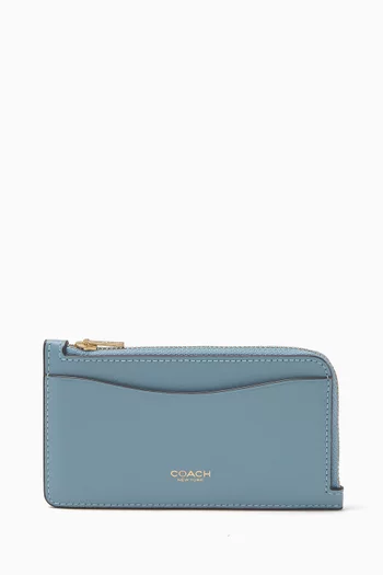 New York Zip Card Case in Leather