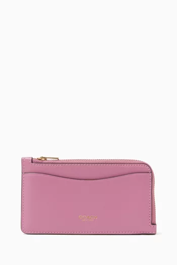 New York Zip Card Case in Leather
