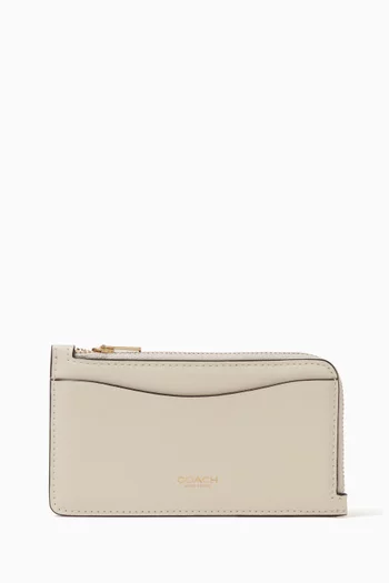 New York Zip Card Case in Leather