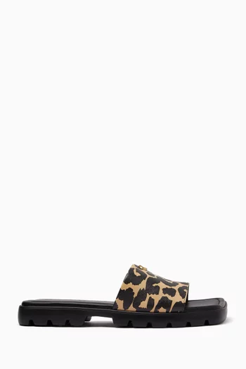 Florence Leopard-print Sandals in Leather