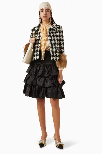 Ruffle Bow Shirt in Crepe de Chine