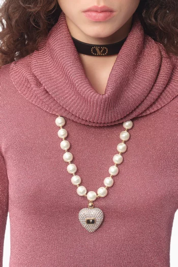 Coeur Royal Pearl & Swarovski® Crystal Necklace in Gold-tone Metal