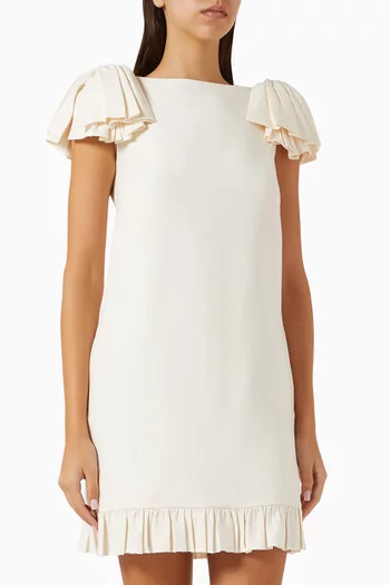 Ruffle Mini Dress in Crepe Couture