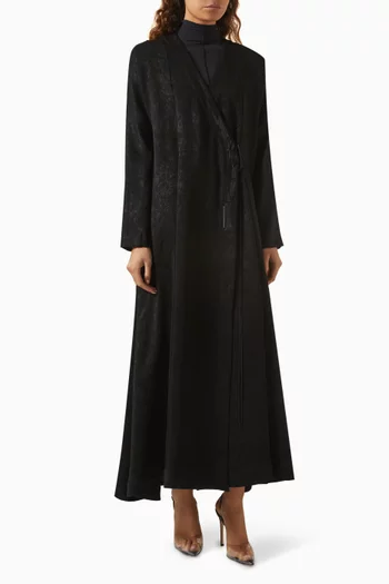 Front-tie Abaya in Silk Jacquard