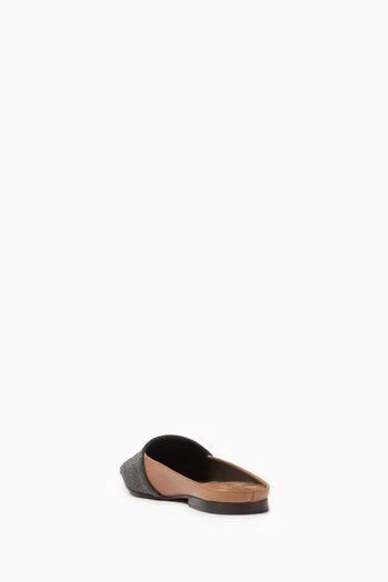 Monili Bead-embellished Flats in Leather