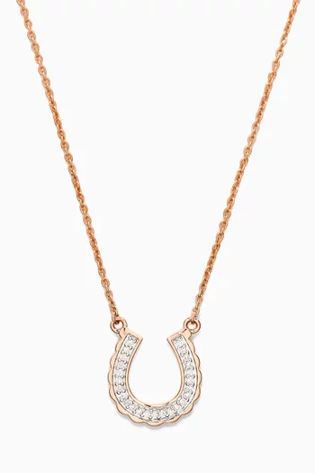 Horseshoe Diamond Pendant Necklace in 18kt Gold