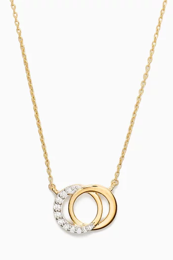 Interlocked Circles Diamond Pendant Necklace in 18kt Yellow Gold