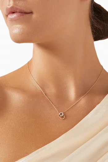 Interlocked Circles Diamond Pendant Necklace in 18kt Yellow Gold