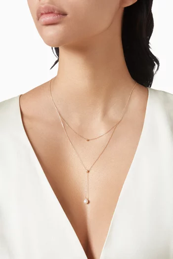 Pearl Layered Necklace in 18kt Yellow Gold