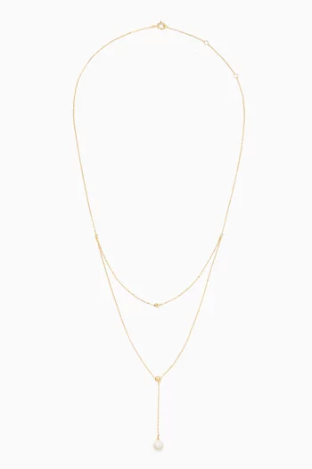 Pearl Layered Necklace in 18kt Yellow Gold