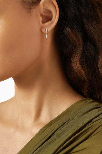 Cubic Zirconia & Opal Drop Earrings in Gold-plated Brass