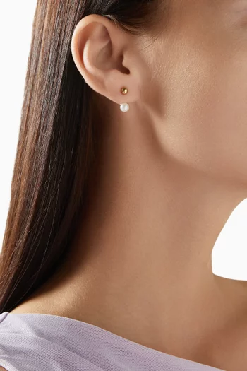 Pearl Jacket Earrings in Gold-plated Brass