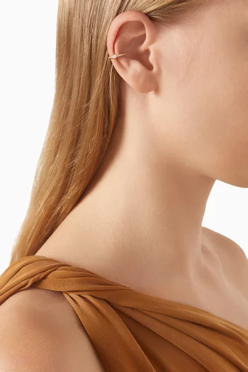 قرط منفرد محيط بالأذن بأحجار زركونيا مكعبة نحاس مطلي ذهب