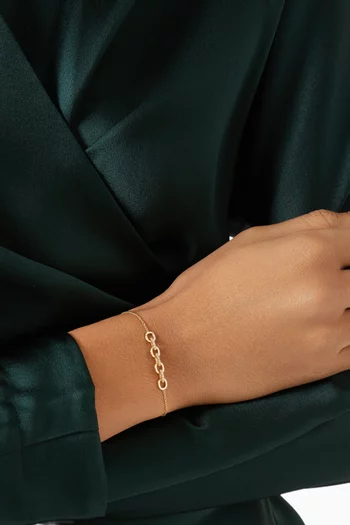 سوار بأربع حلقات مرصع بأحجار زركونيا مكعبة نحاس مطلي ذهب