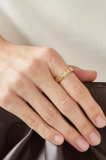 Emerald-cut CZ Eternity Ring in Gold-plated Brass