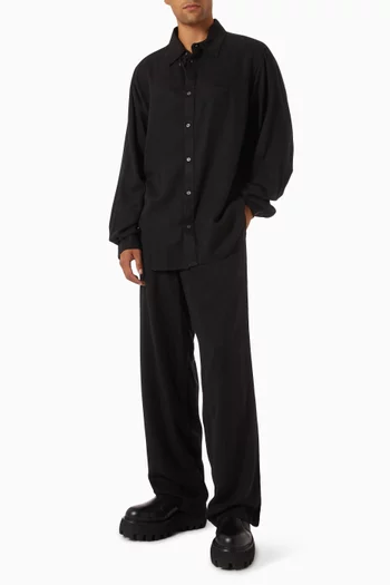 Drawstring Pants in Faded Twill