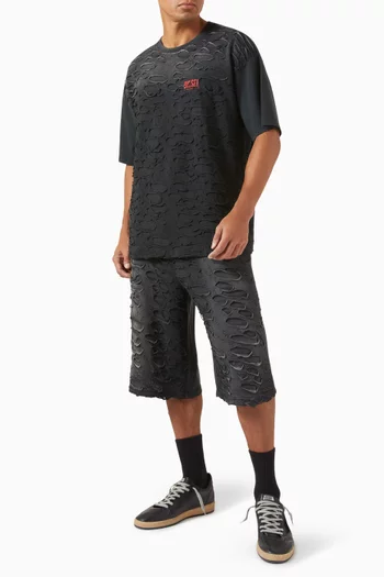 Distressed Logo T-shirt in Cotton