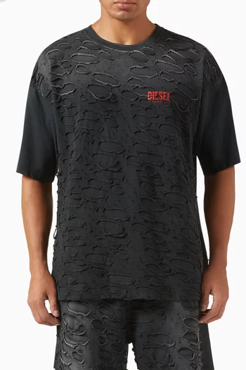 Distressed Logo T-shirt in Cotton