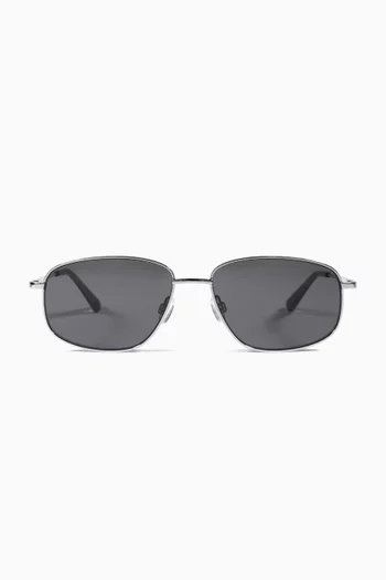 Laurence Rectangle Sunglasses in Metal