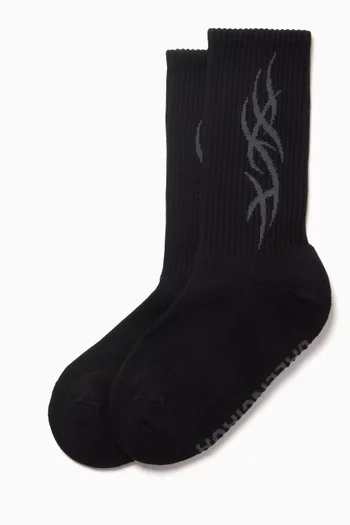 Tacky Crew Socks in Cotton-blend