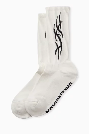 Tacky Crew Socks in Cotton-blend