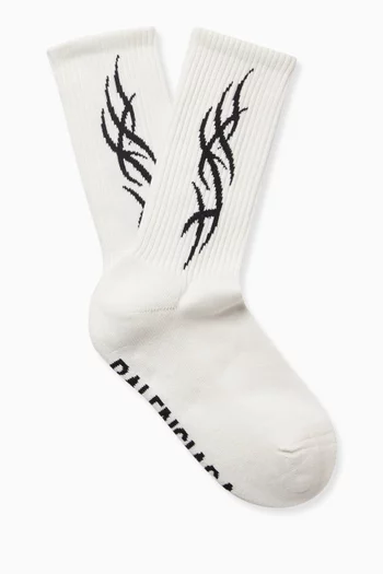 Tacky Crew Socks in Cotton-blend