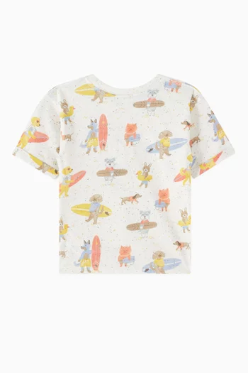 Surfing Dogs Relaxed T-shirt in Organic Cotton