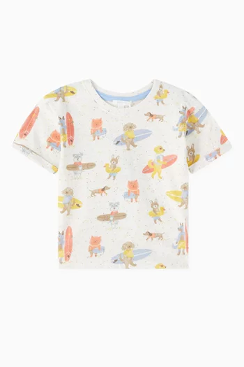 Surfing Dogs Relaxed T-shirt in Organic Cotton