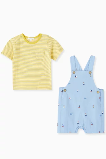 Yacht Broderie Overall Set in Organic-cotton