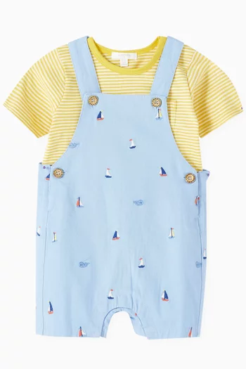 Yacht Broderie Overall Set in Organic-cotton