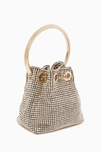 Micro Bon Bon Top-handle Bag in Crystal Mesh