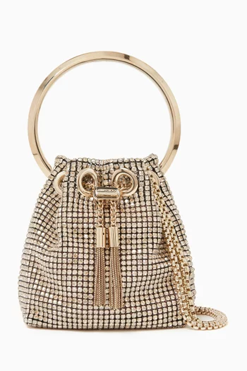 Micro Bon Bon Top-handle Bag in Crystal Mesh