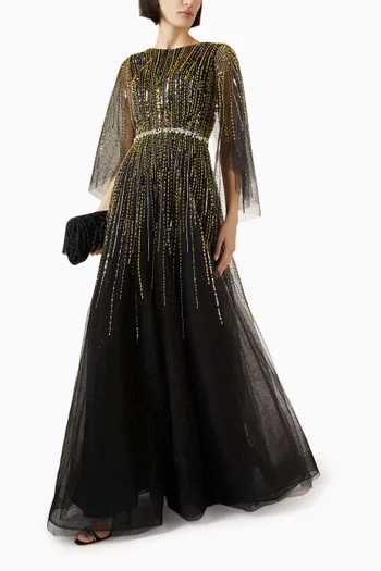 Bead-embellished Gown in Tulle