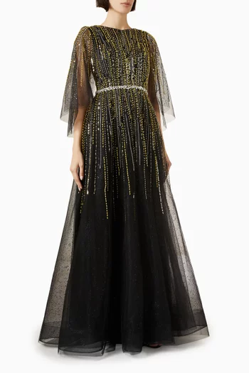 Bead-embellished Gown in Tulle