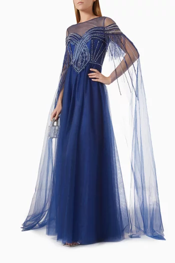 Bead-embellished Gown in Tulle