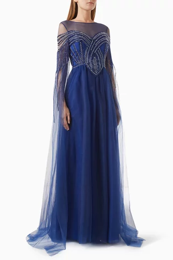 Bead-embellished Gown in Tulle
