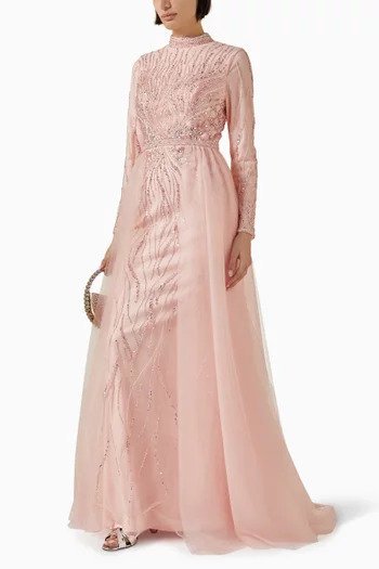 Bead-embellished Gown in Tulle