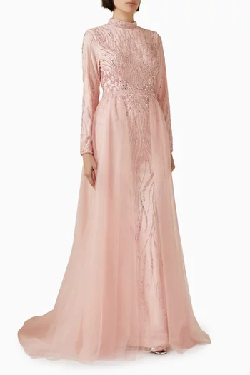 Bead-embellished Gown in Tulle