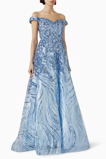 Sequin-embellished Gown in Tulle