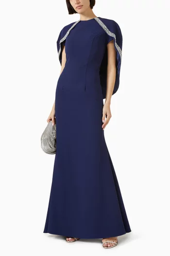 Embellished Caplet Gown
