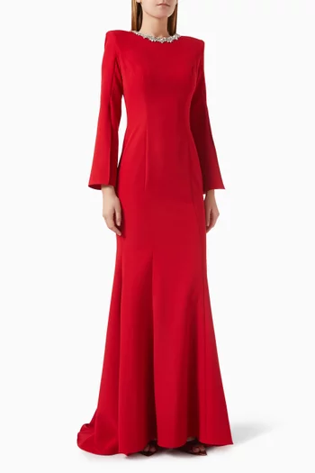 Embellished Trumpet Gown
