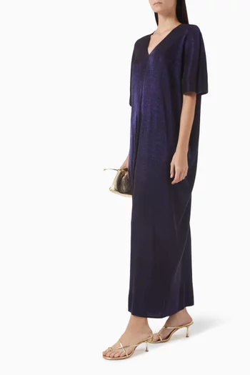Double V-Neck Plisse Kaftan