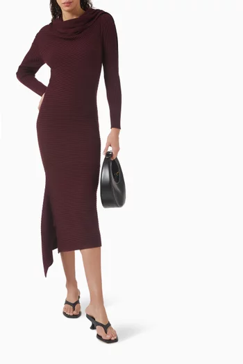 Cowl-neck Maxi Dress in Ribbed-knit