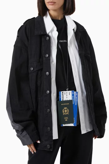 Passport Phone Holder in Semi-matte Calfskin