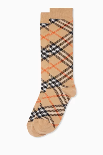 Check Socks in Rib-knit